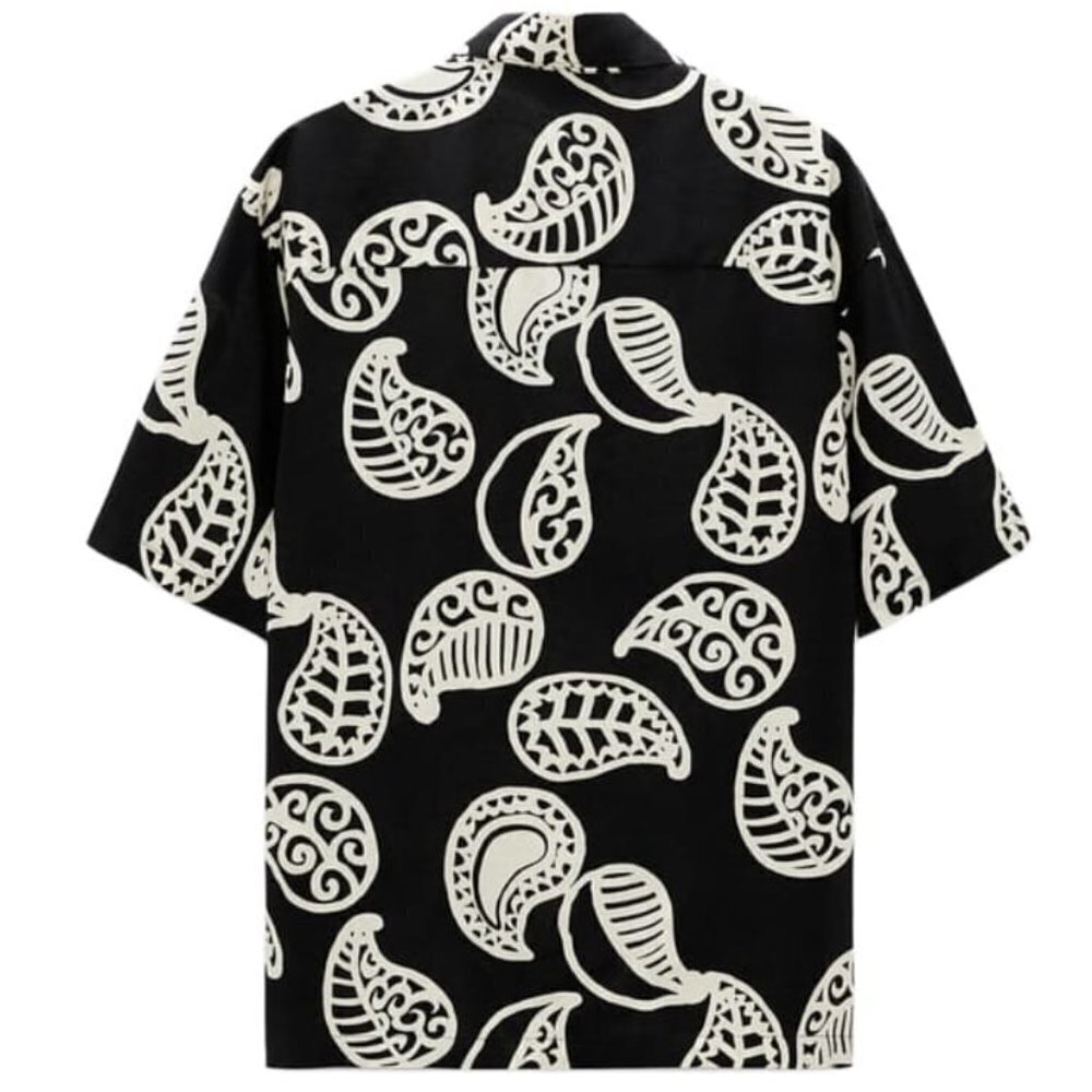 NWT ZARA PAISLEY PRINT SHIRT BLACK | 5566/114 - Picture 4 of 16